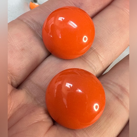 Two pair of vintage orange earrings - Picture 5 of 6